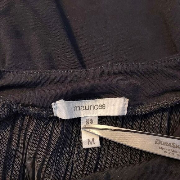 Maurices Womens Whimsigoth Shirt Top Size Medium Sheer Black Lace Long Sleeve - Picture 7 of 12